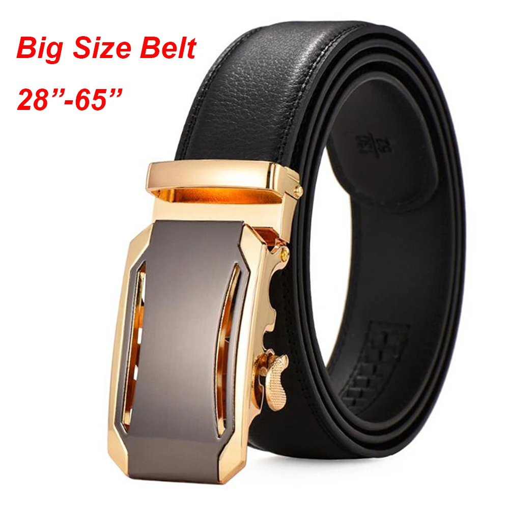 

Oversized 105-160cm Mens Genuine Leather Belt Ratchet Black Dress Belts for Men ђжской Ѭемен болого ѬазмеѬа Z15